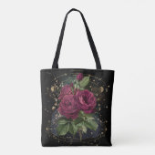 Meisjescollage - rode bloedrozen tote bag (Achterkant)