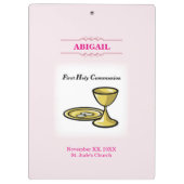 , meisjescommuniqué en bloed klembord (Achterkant)