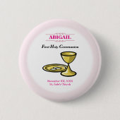 , meisjescommuniqué en bloed ronde button 5,7 cm (Voorkant)