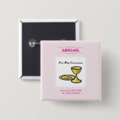 , meisjescommuniqué en bloed vierkante button 5,1 cm (Voorkant /achterkant)