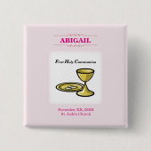 , meisjescommuniqué en bloed vierkante button 5,1 cm (Voorkant)