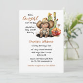 Meisjescowboy westerne cactus zuidelijk baby showe kaart (Staand voorkant)