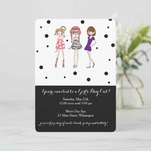 Meisjesdag / Bachelorette / Glamor Party Invite Kaart (Staand voorkant)