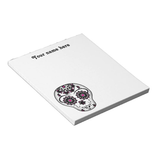 Meisjesdag van de dode suikerschedel notitieblok (Schuin)