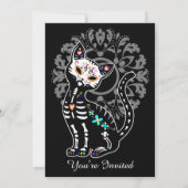 Meisjesdag van de schattige kat, altijd feest kaart (Achterkant)