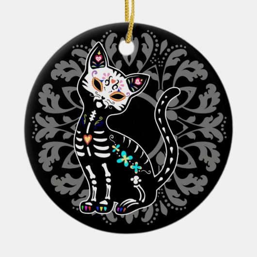 Meisjesdag van de schattige kat op maat keramisch ornament (Voorkant)