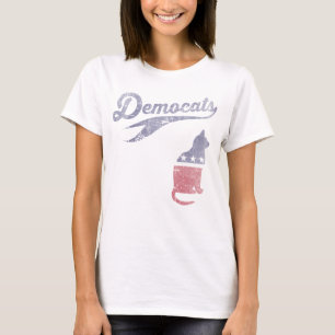 -meisjesdemocratie grappige politieke kat-partij t-shirt