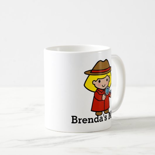 Meisjesdetective met Magnifying Glass Koffiemok (Voorkant rechts)