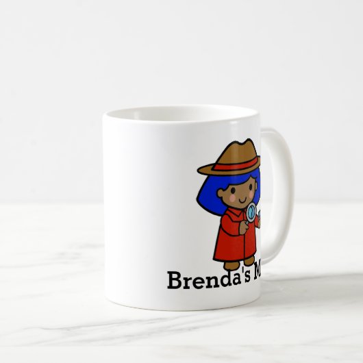 Meisjesdetective met Magnifying Glass Koffiemok (Voorkant rechts)