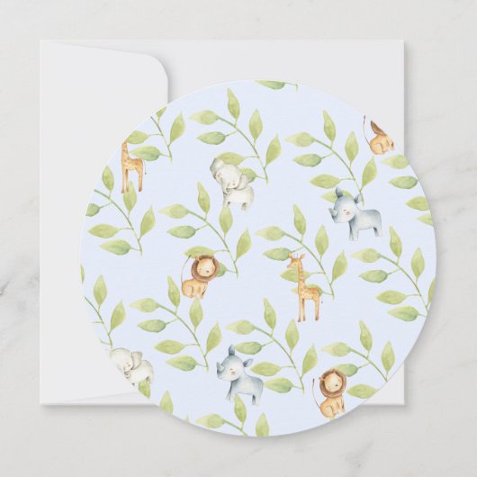 Meisjesdieren Oerwoud jongens Baby shower Kaart (Achterkant)