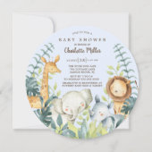 Meisjesdieren Oerwoud jongens Baby shower Kaart (Voorkant)