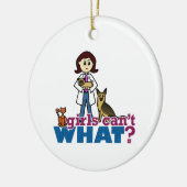 Meisjesdierenarts Keramisch Ornament (Links)