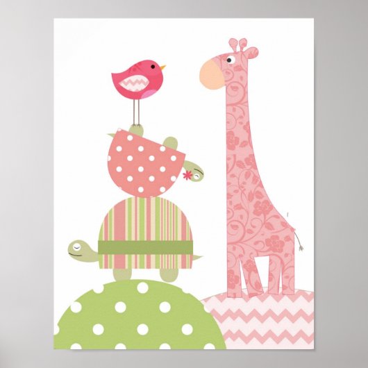 Meisjesdierenposter voor de kinderkamer en kinderk poster (Voorkant)