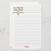 Meisjesdierentuin met naam en zegen briefpapier (Voorkant / Achterkant)