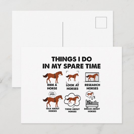 Meisjesdingen die ik doe in mijn vrije tijd Grappi Briefkaart (Voorkant / Achterkant)