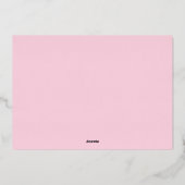 Meisjesdoop Roze Bloemenboog Foto Orchideeën Goud Folie Uitnodiging (Achterkant)