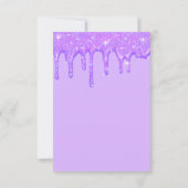 Meisjesdrift Paarse glitter Hartelijk dank Bedankkaart (Achterkant)