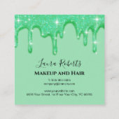 Meisjesdripend Groene Glitter Benoeming Afsprakenkaartje (Achterkant)