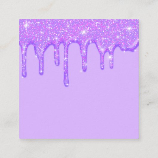 Meisjesdripend Paars Glitter-benoeming Afsprakenkaartje (Achterkant)