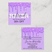 Meisjesdrivende Paarse Glitter Referral-Kaart Aanbevelingskaartje (Voorkant / Achterkant)