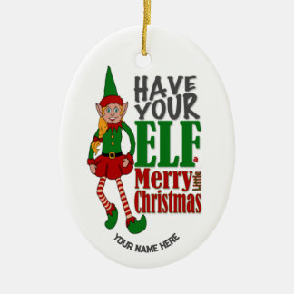 Meisjeself een op maat gemaakte kerstversiering keramisch ornament