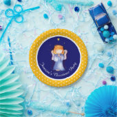 Meisjesengel gepersonaliseerd kerstpapier bord (Feest)