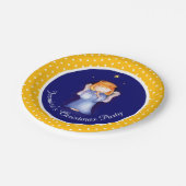 Meisjesengel gepersonaliseerd kerstpapier bord (Gekanteld)