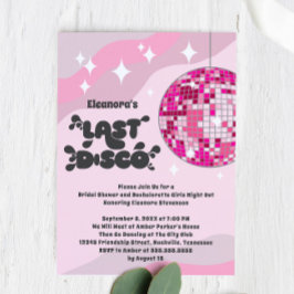 Meisjesfeest & Bruidsfeest Groovy Laatste Disco Kaart