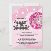 Meisjesfeest & Bruidsfeest Groovy Laatste Disco Kaart (Voorkant)