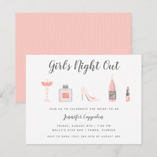 Meisjesfeest in de nacht van de bachelorette kaart (Voorkant / Achterkant)