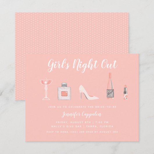 Meisjesfeest in de nacht van de bachelorette kaart (Voorkant / Achterkant)