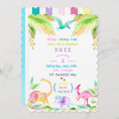 Meisjesfeest op pastels kaart (Voorkant / Achterkant)