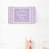 Meisjesfeest Retro Moderne Lichtpaarse Klasse Spandoek (Insitu)