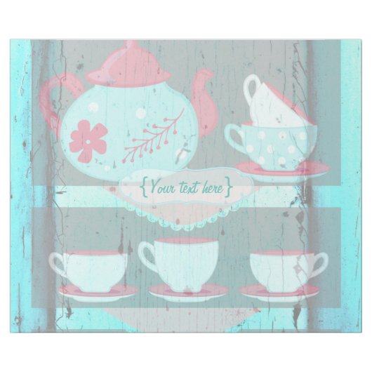 Meisjesfeest Tea Party Shabby-Chic Personalized Cadeaupapier (Vlak)