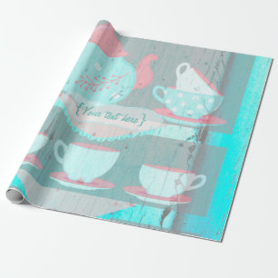 Meisjesfeest Tea Party Shabby-Chic Personalized Cadeaupapier