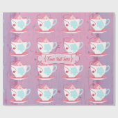 Meisjesfeest Tea Party Shabby-Chic Personalized Cadeaupapier (Vlak)