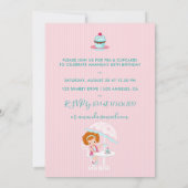 Meisjesfeest Tea Party Shabby-Chic Personalized Kaart (Achterkant)