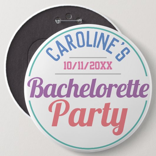 Meisjesfeest ter viering van een vrijgezellenfeest ronde button 6,0 cm (Voorkant /achterkant)