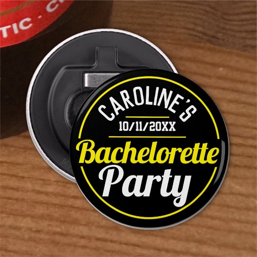 Meisjesfeest van een Bachelorette Party Button Flesopener