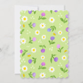 Meisjesfeestdag uitnodiging zomerroze bloemen (Achterkant)