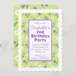 Meisjesfeestdag uitnodiging zomerroze bloemen