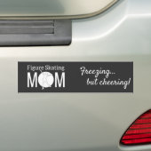 Meisjesfiguurskater Mam zwart-wit Bumpersticker (Op auto)