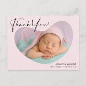 Meisjesfoto bedankkaart briefkaart (Voorkant)