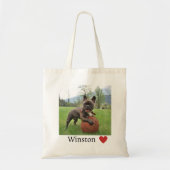 Meisjesfoto en naam Franse Bulldog Tote Bag (Voorkant)