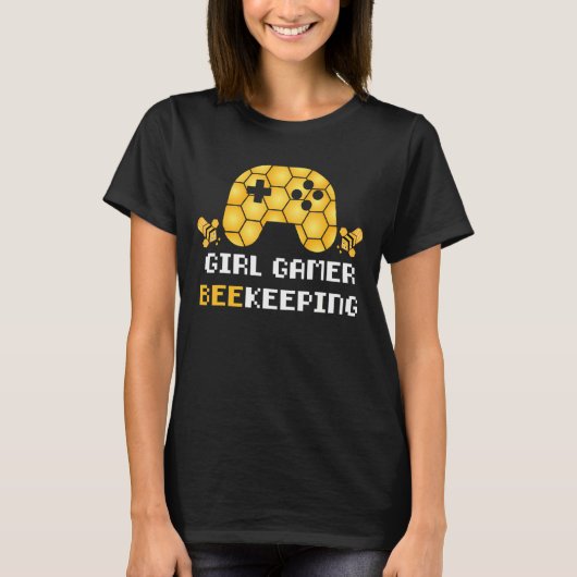 Meisjesgamer-bijenteelster T-shirt (Voorkant)