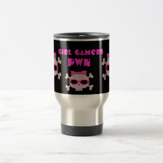Meisjesgamers pwn Skulls met zonnebrillen Reisbeker