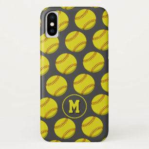meisjesgeel softbolpatroon, sporadisch gegrammeerd Case-Mate iPhone case