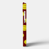meisjesgeel softbolpatroon, sporadisch gegrammeerd Case-Mate iPhone case (Achterkant / Links)