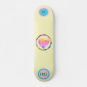 Meisjesgeel "Wees vrij" skateboard (Voorkant)
