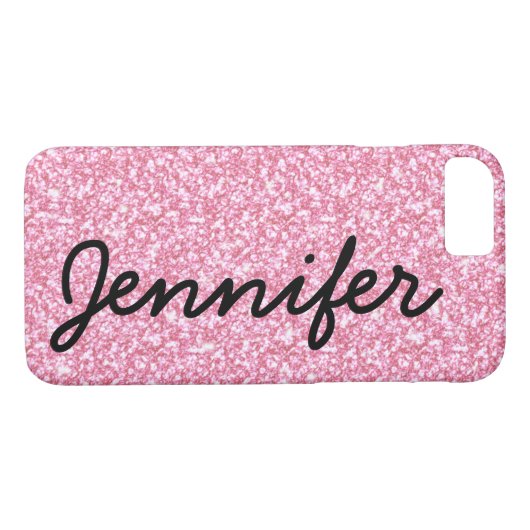 Meisjesgepersonaliseerd script voor roze handschri Case-Mate iPhone case (Achterkant (Horizontaal))